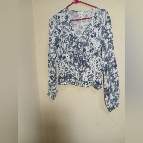 Japna Blue Wrap Peplum Blouse - Picture 8 of 8